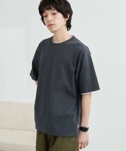 Многослойная футболка из хлопка производства США Coen, цвет Dk.Gray