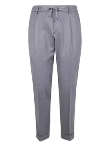 Брюки прямого кроя со складками и завязками Barba, серый