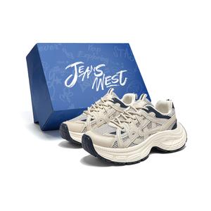 Женские кроссовки с амортизацией, увеличивающие рост, легкие, дышащие, нескользящие, низкие, массивные JEANSWEST, Silver