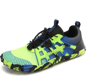 Мужские дышащие походные туфли Легкие кроссовки для трейл-раннинга для активного отдыха, восхождений, велоспорта, противоскользящие треккинговые обувь, удобные спортивные горные кроссовки Qacksv, зеленый
