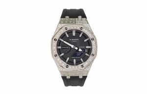 Часы Casio G-Shock Analog-Digital 2100 Series, арт. GA-2100-1A, черный/серебристый/черный