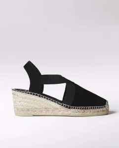 Женские замшевые эспадрильи на танкетке на резинках Toni Pons, чёрный