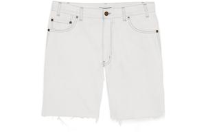 Джинсовые шорты с пуговицами SAINT LAURENT, серый белый
