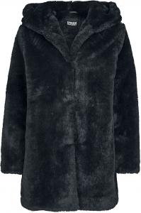 Переходная куртка Urban Classics Ladies Hooded Teddy Coat, черный