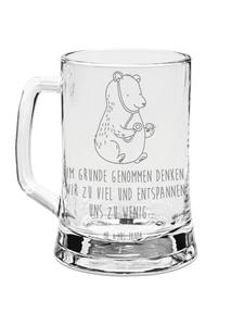 Пивная кружка с изображением доктора-медведя и надписью на баннере Mr. & Mrs. Panda