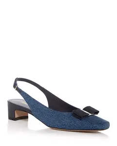 Женские туфли-лодочки Rivada с открытой пяткой Ferragamo, синий