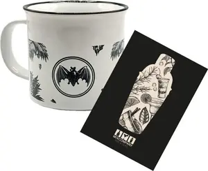 Кружка Bacardi, стакан, белая, с ручкой и черным принтом Mixcompany