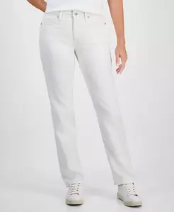 Женские джинсы прямого кроя средней посадки Style & Co, белый