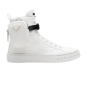 Кроссовки Prada Wmns Wheel Re-Nylon Gabardine High Zip-Pouch - White, белый