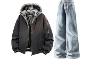 Толстовка Casual Sportswear утепленная с флисовой подкладкой X1617, черный puffer jacket+fleece-lined синий pants