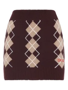 Юбка мини с узором аргайл Chloé, красный