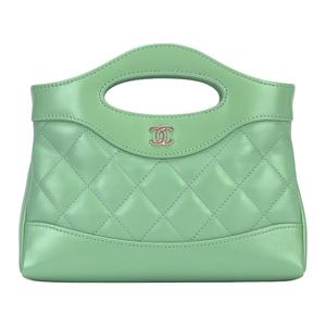 Полированная кожаная сумка из ягненка, миниатюрная женская зеленая сумка через плечо, кроссбоди CHANEL