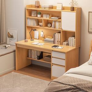 Стол 120 см с полками и шкафом Naijia Nordic Maple Color с дверцами