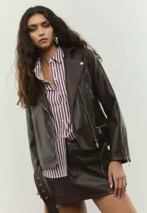 Байкерская куртка из искусственной кожи Stradivarius, Dark Brown