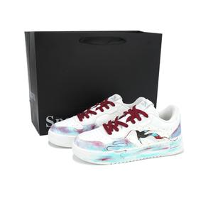 Расслабленные нескользящие, устойчивые к истиранию, легкие низкие скейтерские кроссовки unisex ANTA, белый/синий/красный