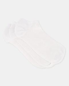 Набор из трех однотонных невидимых носков для девочек Cotton Juice, белый