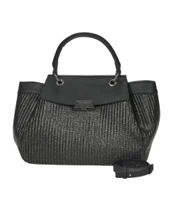 Плетеная соломенная сумка со съемным ремешком Armani Exchange, черный