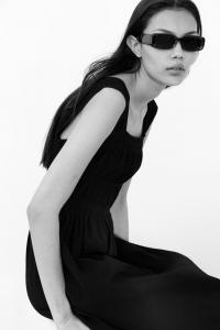 Присборенное платье H&M, черный