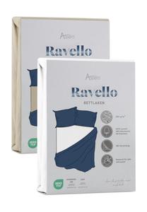 2 простыни на резинке ravello Aspero, белые/бежевые