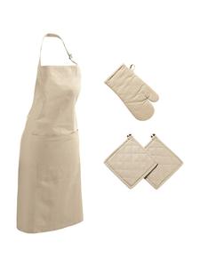 Redbest  Кухонный набор из хлопка, 4 предмета, цвет «Сиэтл», бежевый