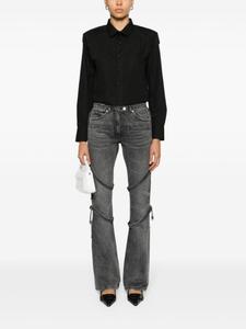 Courrèges расклешенные джинсы с ремешками, серый