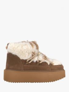 Тедди платформенные ботинки-тренеры из смешанной кожи INUIKII, Cow