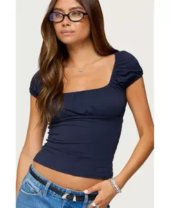 Женский топ Oleana со сборками на груди Edikted, синий
