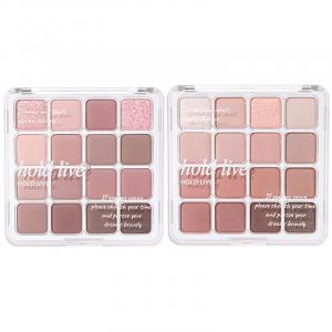 Набор теней для век sunset magic 16 цветов легко растушевывается шиммер натуральные матовые оттенки подчеркивающие глаза комплект из 2 штук Hold Live