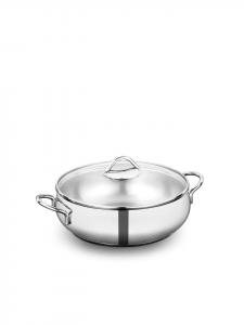 Кастрюля Tombik 24 см | 3,6 литра - прочная, эффективная, стильная в серебристом цвете Korkmaz, 24 см