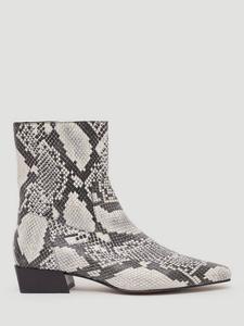 Кожаные ботинки с принтом змеи HUSH, Black/White