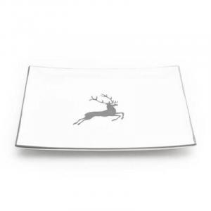 Тарелка-подставка для оленя серая, квадратная 31x31x2,8 см Gmundner Keramik, серый