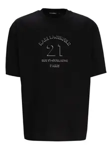 Футболка с вышивкой paris KARL LAGERFELD, черный