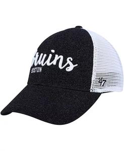 Женская черно-белая бейсболка-кепка Boston Bruins Encore MVP Trucker Snapback '47 Brand