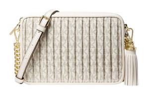 Сумка кросс-боди Jet Set Charm из покрытого холста среднего размера женская ванильно-белая с кремовым MICHAEL KORS