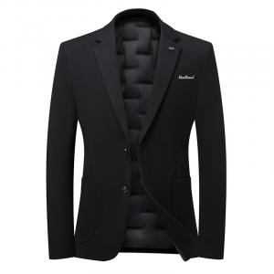 VanCamel Костюм мужской Business Suits черный с утолщенным воротником и флисовой подкладкой