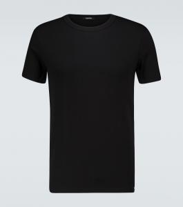 Хлопковая футболка с круглым вырезом Tom Ford, черный