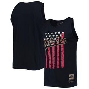 Мужская майка Mitchell & Ness Navy Chicago White Sox Cooperstown Collection Stars and Stripes