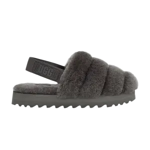 Шлепанцы UGG Wmns Super Fluff Slipper Charcoal, серый