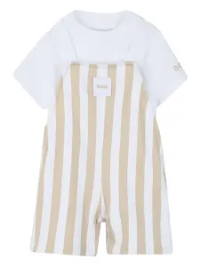 Комплект из комбинезона и шапки с нагрудником BOSS Kidswear, белый