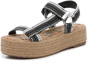 Женские сандалии Sam Edelman Nara, Black/White Multi Heavy Woven Stripe Trim