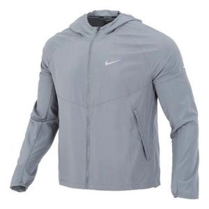 Куртка Men's Nike As Nk Rpl Miler Jkt Reflective Logo Printing Woven Sports Hooded Jacket Gray, серый