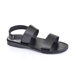 Унисекс - кожаные сандалии Golan Slingback Flat Sandal черного цвета Jerusalem Sandals
