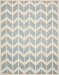 SAFAVIEH, 244 x 305 см, Ковер ручной работы Chatham Collection Blue/Ivory CHT746B из премиальной шерсти с узором шеврон