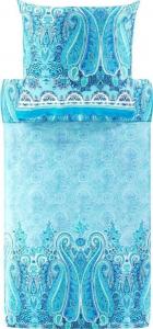 Комплект сатинового постельного белья Bassetti Mako MERGELLINA цвет B1 OCEAN BLUE размер 200x200+2x80x80