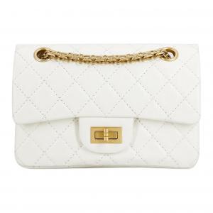 CHANEL Миниатюрная женская сумка-кошелек через плечо из белой телячьей кожи