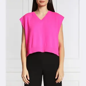 Шерстяной жилет стандартного кроя с добавлением кашемира Max&Co., фуксия