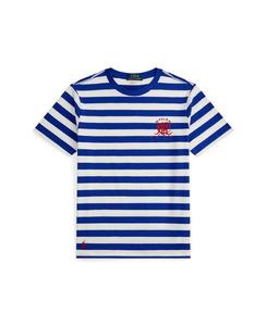 Детская хлопковая футболка в полоску с эмблемой Crest, размер 8-20 Polo Ralph Lauren, Sapphire Blue