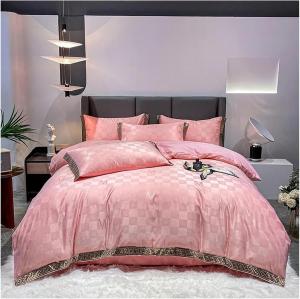 Generic Сатиновый комплект постельного белья из хлопка бело-серого цвета с вышивкой