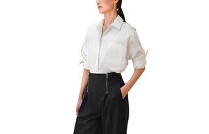 Рубашка женская Hermes с рукавми на подхватах, белый