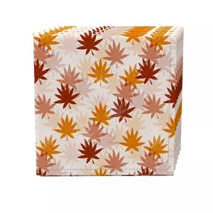 Набор салфеток из 4 шт., 100% хлопок, 20x20 дюймов, эскиз кленовых листьев